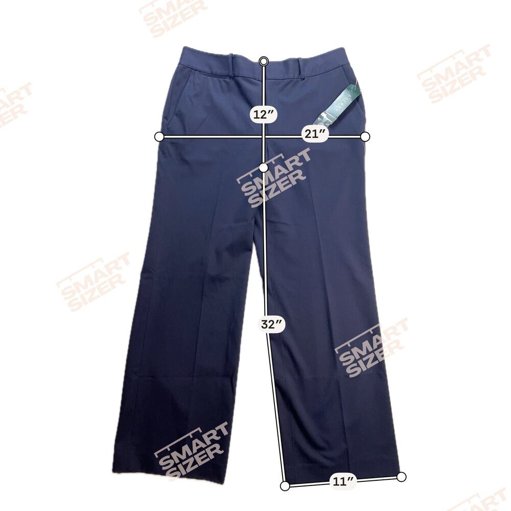 Lauren Ralph Lauren Navy Blue Dress Pants Womens NWT Wide Leg Trouser Size 14 - Picture 6 of 11